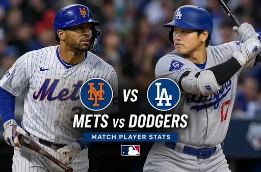 mets vs dodgers match player stats
